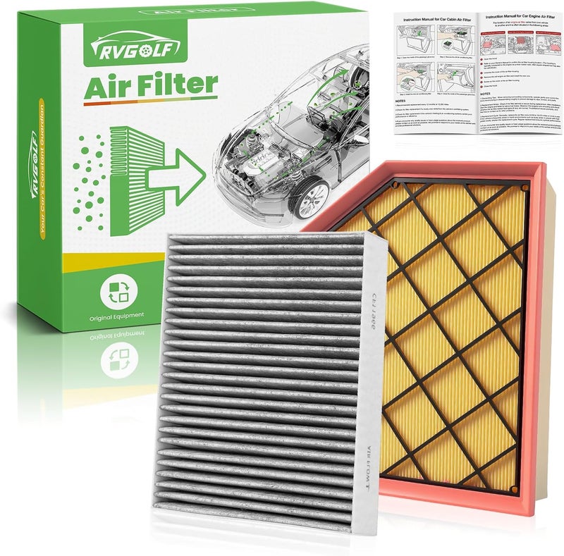 RVgolf Engine+Cabin Air Filters Fit for 2020-2026 Cadillac CT4 (2.0L/2.7L), 2020-2026 Cadillac CT5 (2.0L) Engine Air Filter Replacement Automotive Accessories CF11966 84498926 - Image 1
